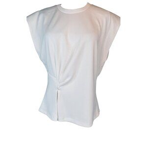 2/$30 Astr The Label XL Cream Ribbed Sleeveless Knitted Top Twist Front Detail